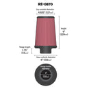 K&N ユニバーサルフィルター | 取付内径 102 mm | K&N : RE-0870