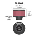 K&N ユニバーサルフィルター | 取付内径 19 mm | K&N : 62-1360