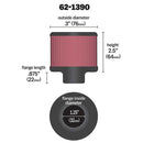 K&N ユニバーサルフィルター | 取付内径 32 mm | K&N : 62-1390
