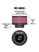 K&N ユニバーサルフィルター | 取付内径 62 mm | K&N : RC-0850