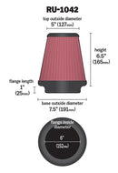 K&N ユニバーサルフィルター | 取付内径 152 mm | K&N : RU-1042