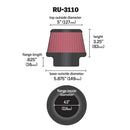 K&N ユニバーサルフィルター | 取付内径 114 mm | K&N : RU-3110