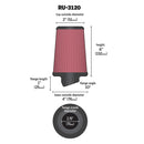 K&N ユニバーサルフィルター | 取付内径 70 mm | K&N : RU-3120